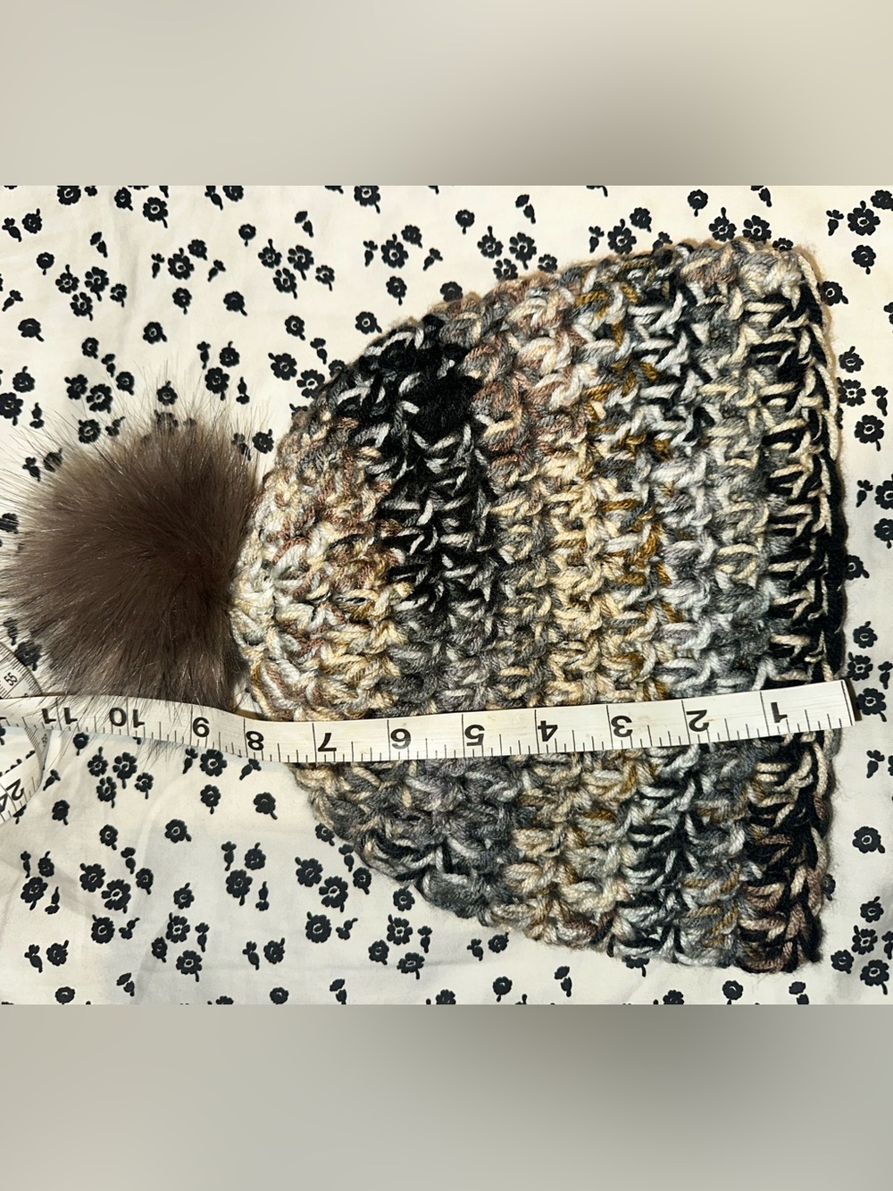Hand Crocheted Pom-Pom Hat - Picture 4 of 5